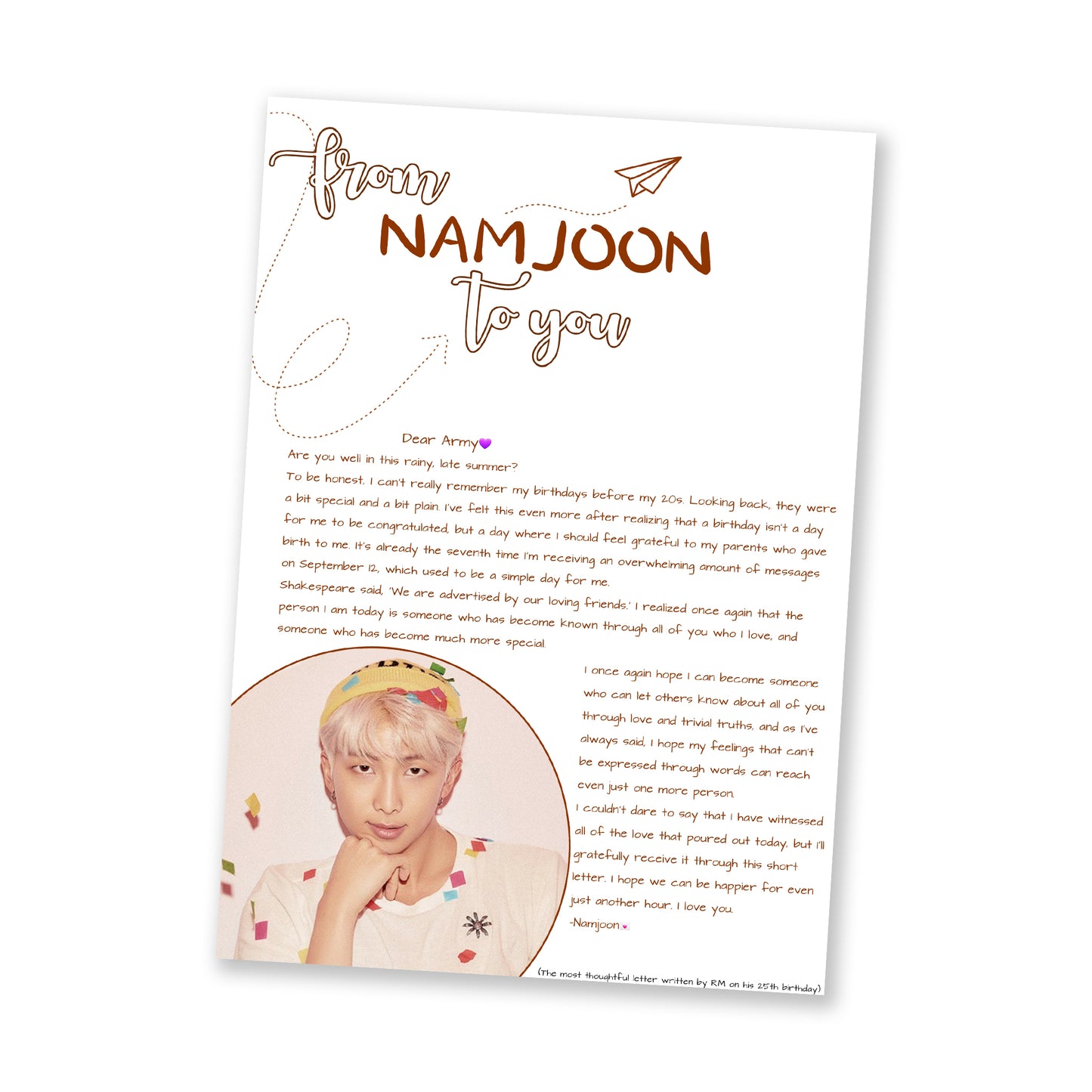 BTS Letter From Bias RM