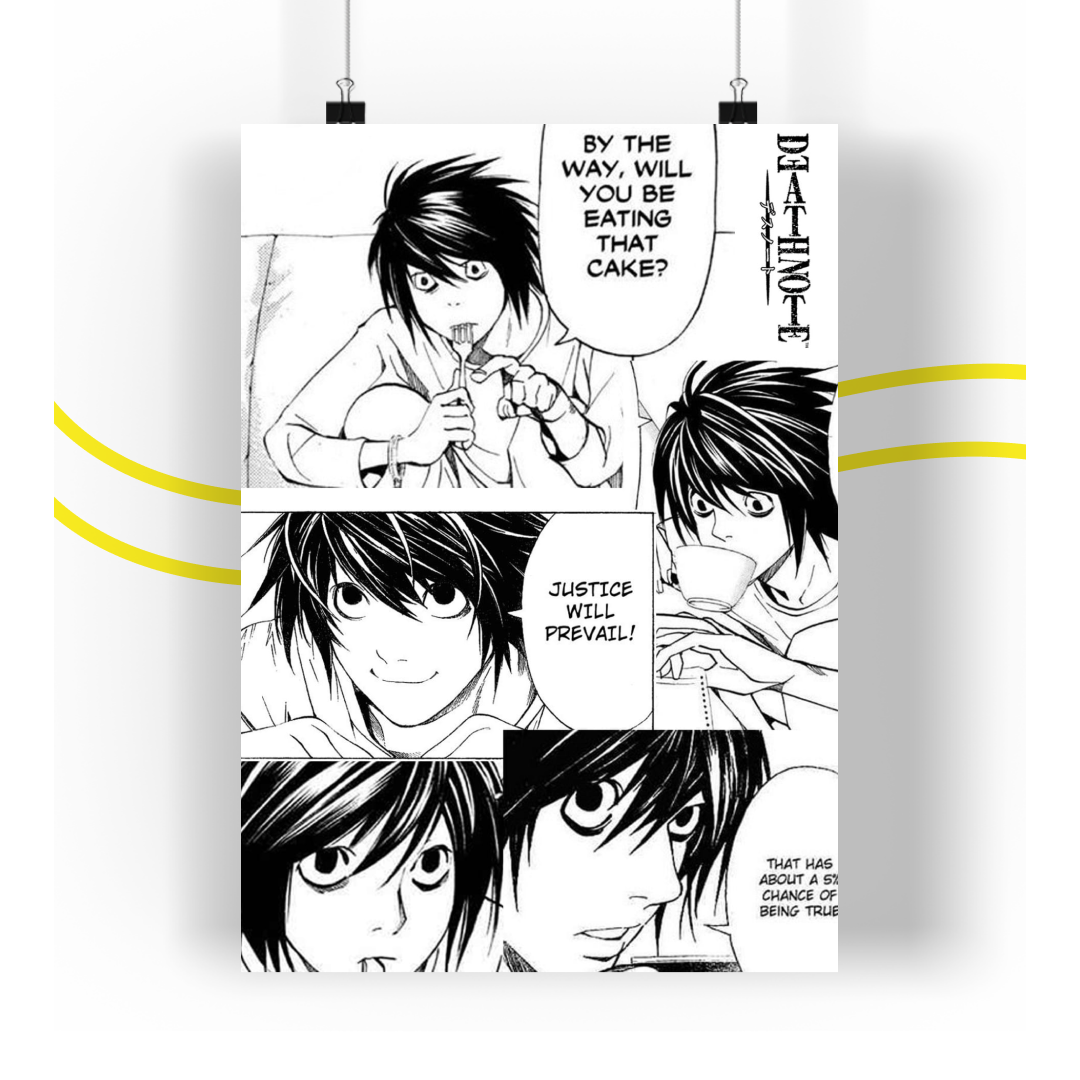 Team L Death Note Poster Anime (Manga Panel Style)