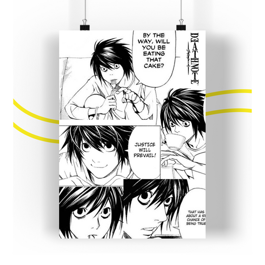 Team L Death Note Poster Anime (Manga Panel Style)