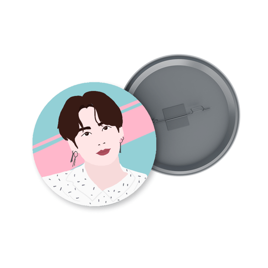 BTS Jungkook Illustration Badge + Fridge Magnet