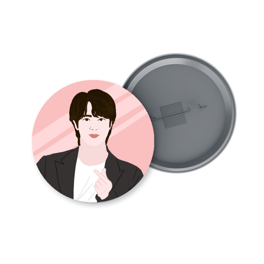BTS Jin Illustration Badge + Fridge Magnet