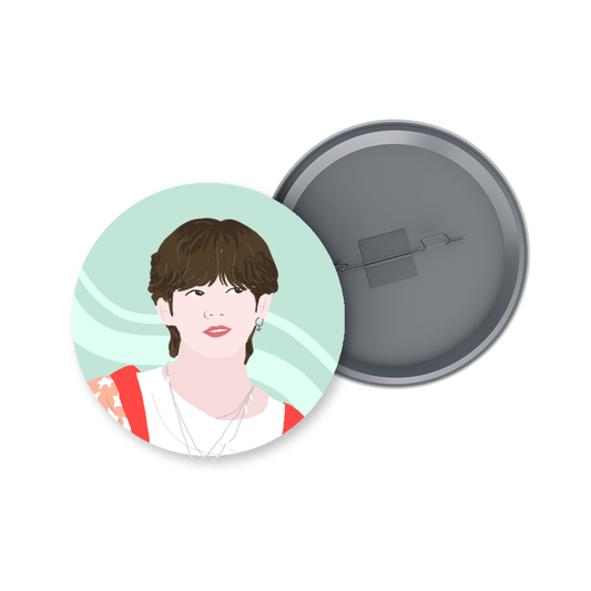 BTS Tae Illustration Badge + Fridge Magnet