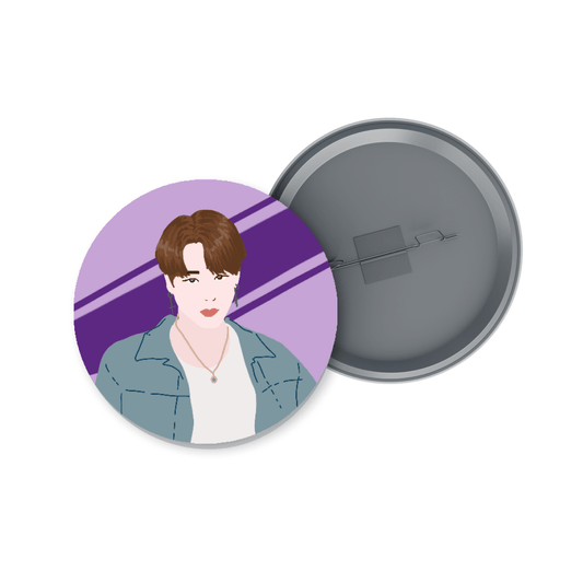 BTS Jimin Illustration Badge + Fridge Magnet