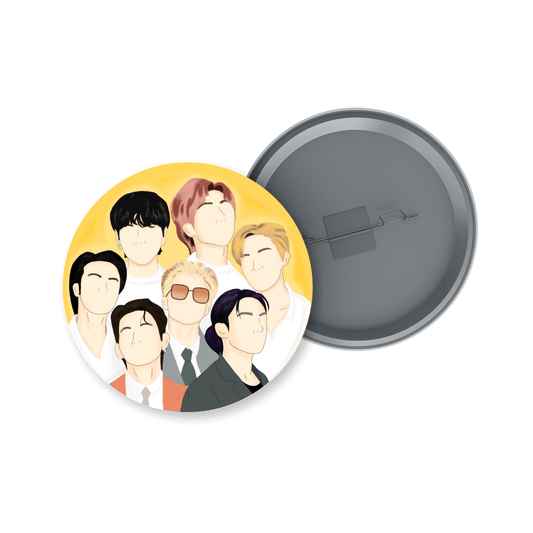 BTS OT7 Illustration Badge + Fridge Magnet