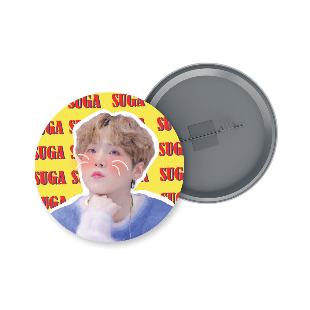 BTS Suga Badge + Fridge Magnet