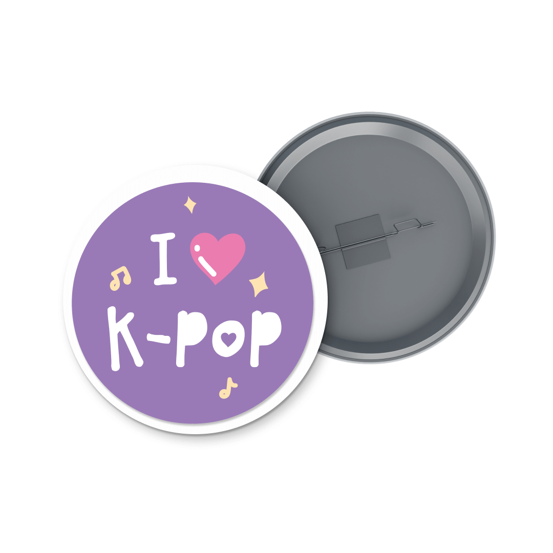 I love K-pop Badge + Fridge Magnet