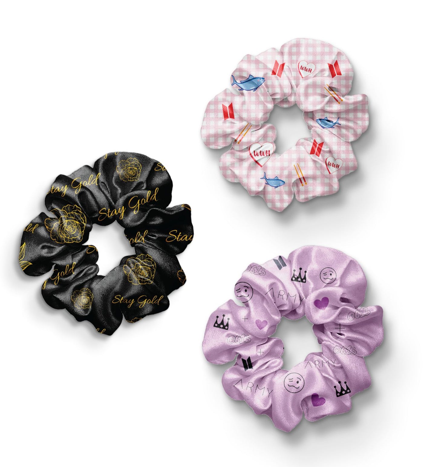 Jinkook Is Gold Scrunchies BTS Scrunchies - Set Of 3