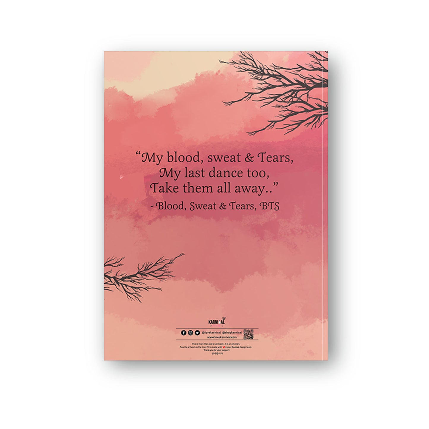 BTS Blood Sweat And Tears Notebook