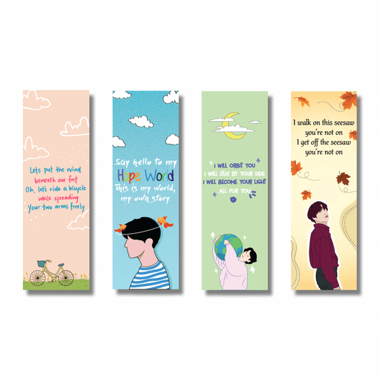 BTS Hyung Line Lyrical - Bookmark Set Of 4