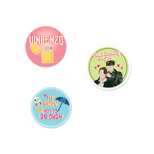 The K-drama Netflix Favs Badge - Set of 3