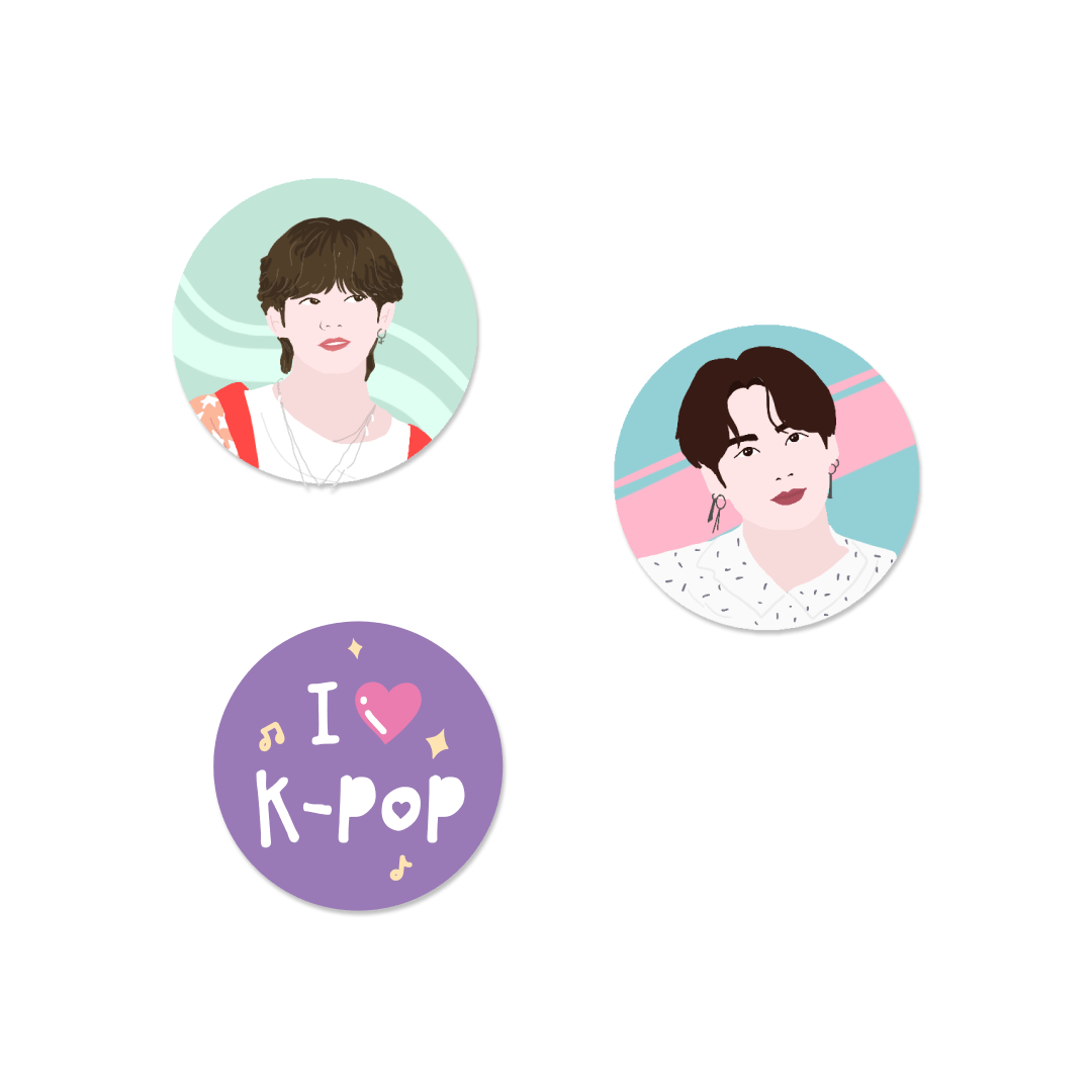 BTS Taekook Stan Badge - Set of 3