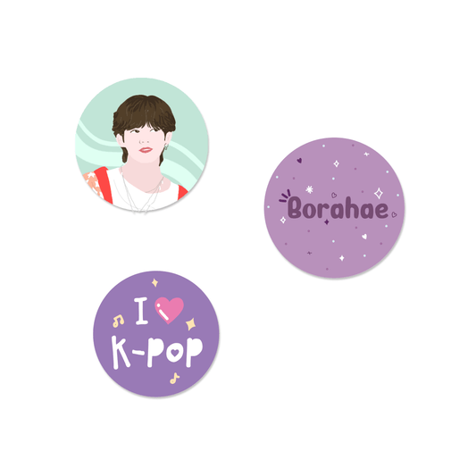 BTS Taehyung Stan Badge - Set of 3